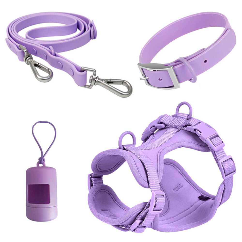 Cuerda de tracción para perros impermeable de PVC | Dispensador y collar de arnés de color Macron duraderos