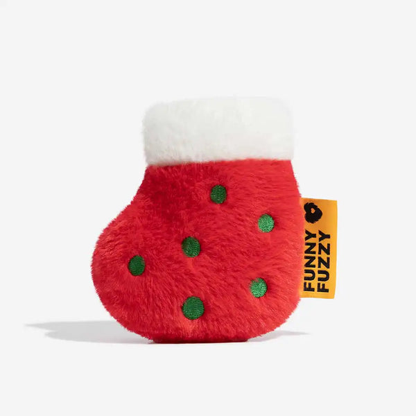 FUNNYFUZZY Christmas Plush Squeaky Dog Toy - Stocking Joy