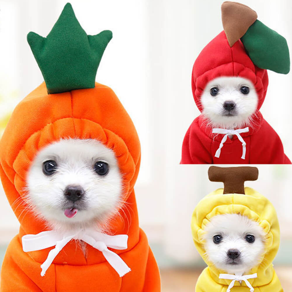 Ropa divertida para mascotas de animales de frutas para perros pequeños y medianos