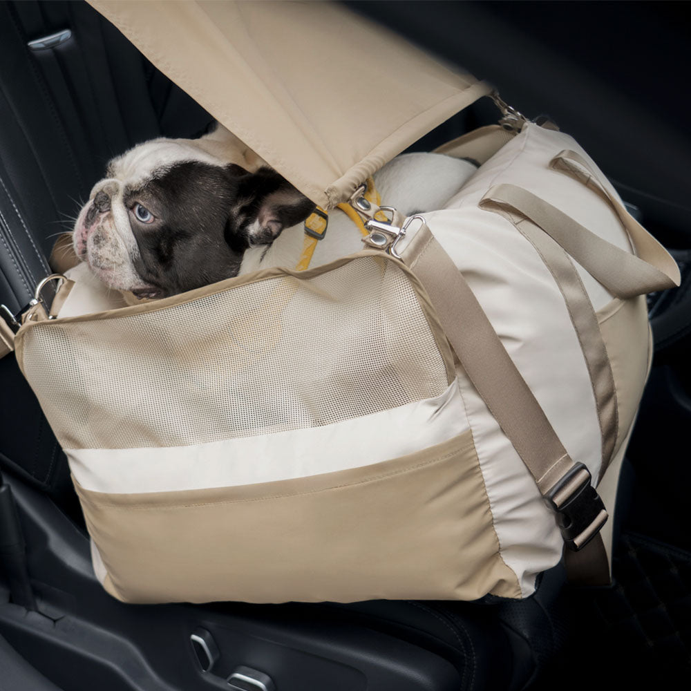 Dog Car Seat Sunshade - Pup Rover Waterproof Breathable Sun Safety Protection Dog Booster Car Seat