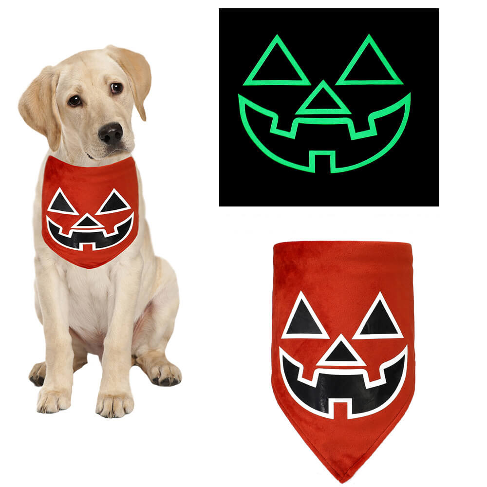 Bandana lumineux pour animaux de compagnie d’Halloween | Bavoir et collier pour animaux de compagnie triangle lumineux