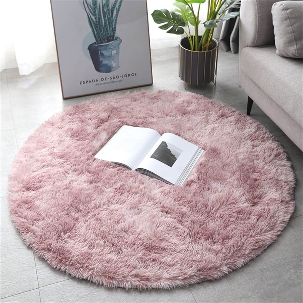 Tie-dye Simple Thickened Pile Round Rug