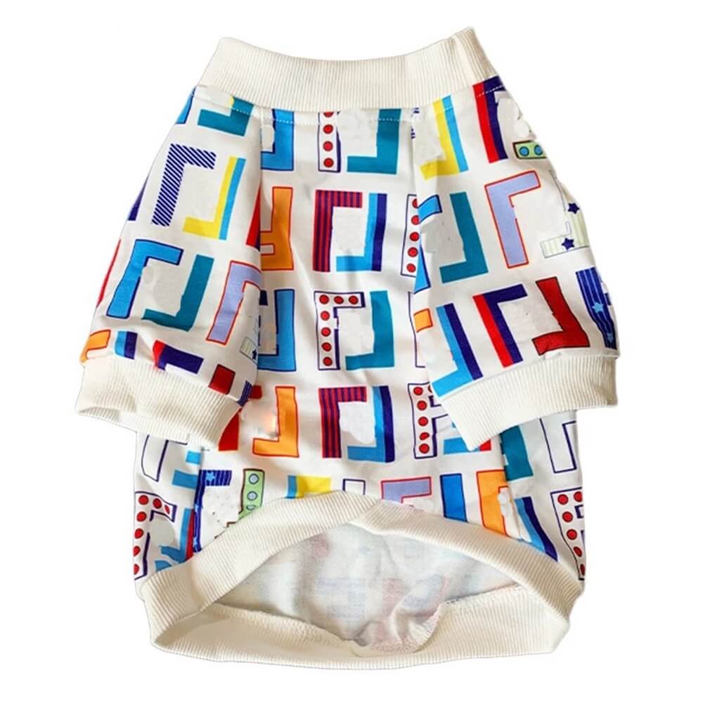 Geometric Patterned Dog Sweatshirts - Colorful and Trendy Pet Apparel