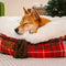 Lit pour chien en forme de beignet en peluche jacquard classique - Snuggle Den