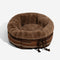 Lit pour chien en forme de beignet en peluche jacquard classique - Snuggle Den
