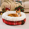 Lit pour chien en forme de beignet en peluche jacquard classique - Snuggle Den