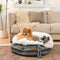 Lit pour chien en forme de beignet en peluche jacquard classique - Snuggle Den