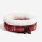 Lit pour chien en forme de beignet en peluche jacquard classique - Snuggle Den