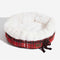 Lit pour chien en forme de beignet en peluche jacquard classique - Snuggle Den