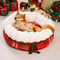 Lit pour chien en forme de beignet en peluche jacquard classique - Snuggle Den