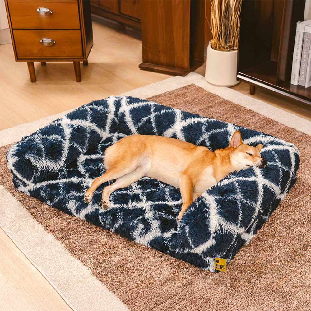 Classic Plaid Orthopedic Bolster Dog Sofa Bed - Cozy Comfort