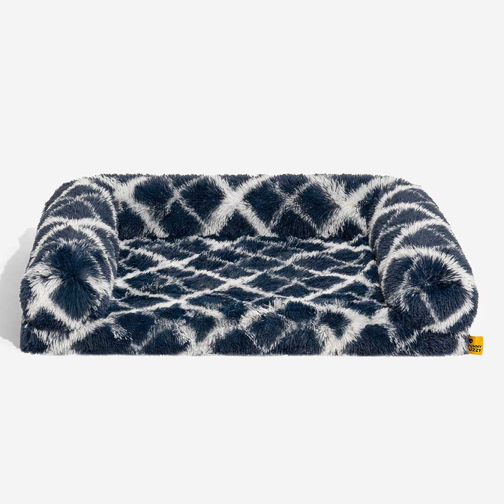 Classic Plaid Orthopedic Bolster Cat Sofa Bed - Cozy Comfort