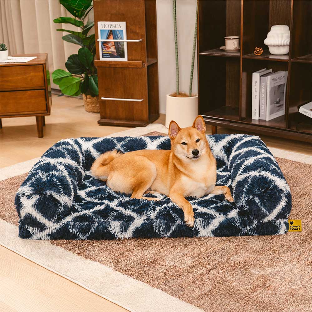 Classic Plaid Orthopedic Bolster Dog Sofa Bed - Cozy Comfort