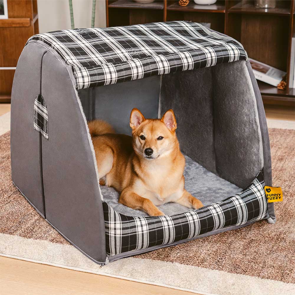 Classical Plaid House Orthopedic Dog Bed - Retreat Cabin