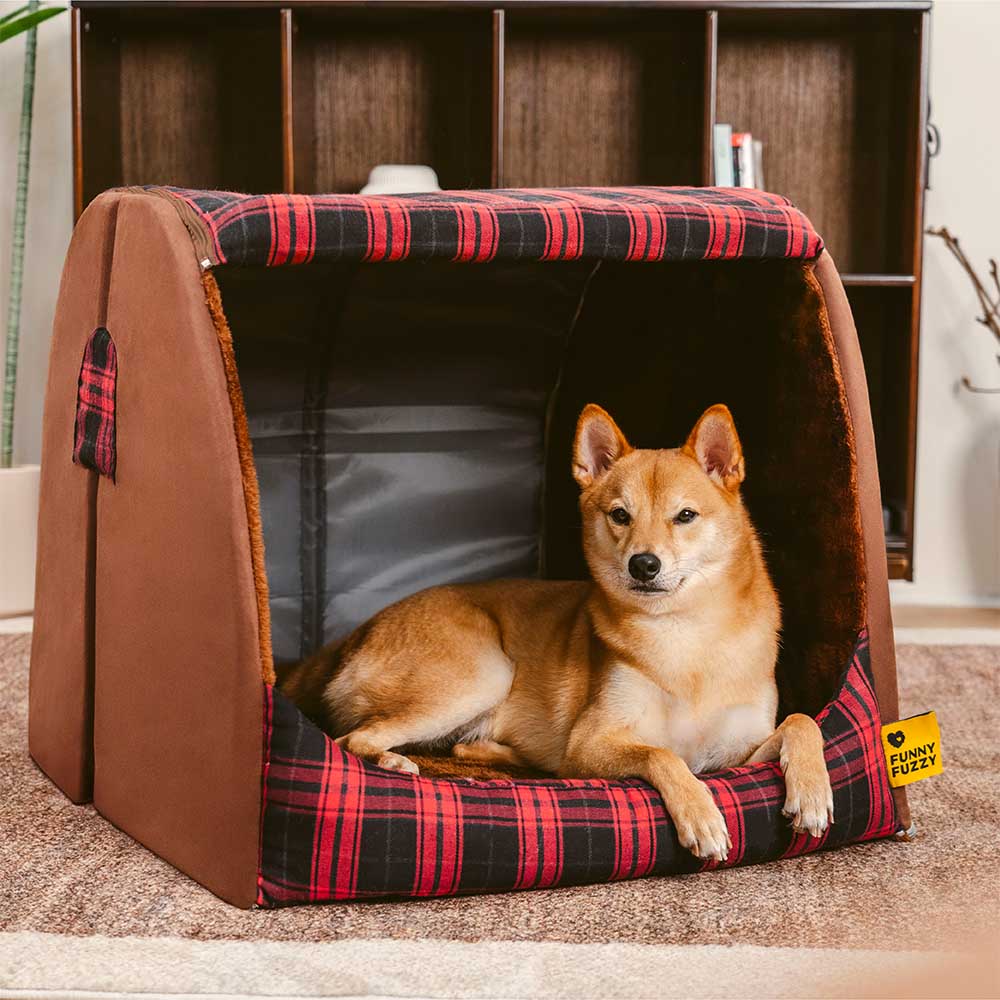 Lit orthopédique pour chien Classical Plaid House - Retraite chaleureuse