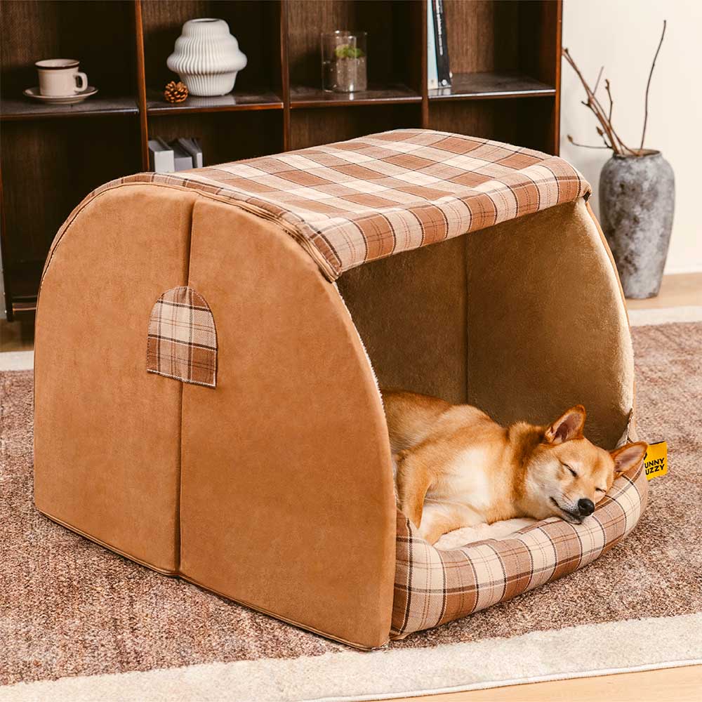 Lit orthopédique pour chien Classical Plaid House - Retraite chaleureuse