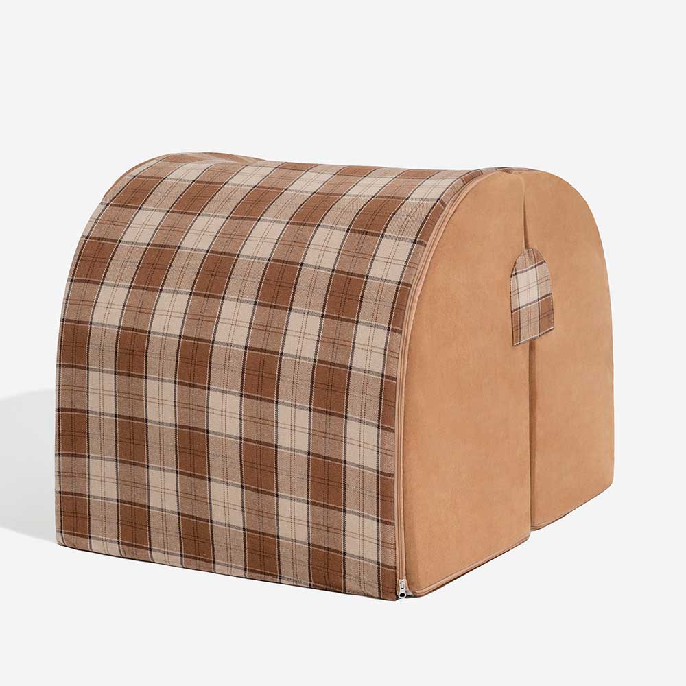 Classical Plaid House Orthopedic Cat Bed - Retreat Cabin