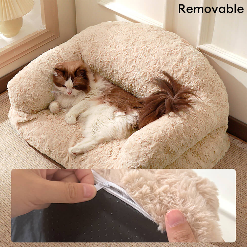 Canapé-lit confortable et lavable pour chien et chat, support complet, chaud et amovible