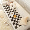 Couverture de canapé de lit de tapis pour animaux de compagnie flou carré à grand carreaux de couleur crème