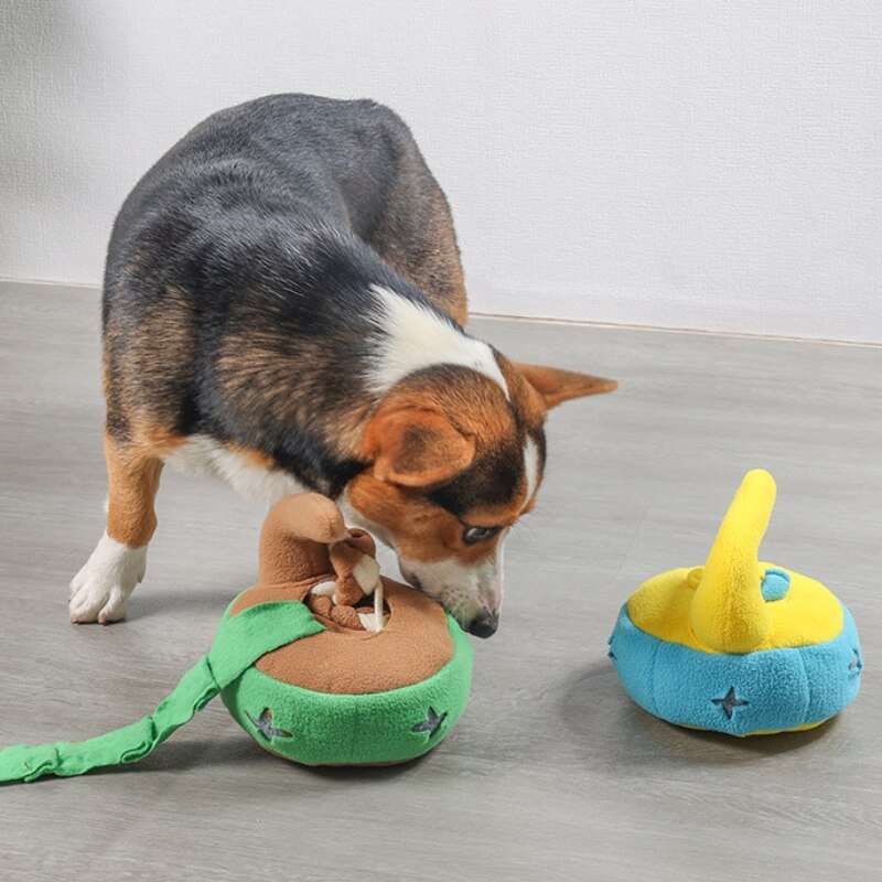 Curling Puzzle Hund Interaktives Spielzeug Leckerli-Spender-Spielzeug