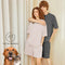 Resistente al pelo de mascotas ecológico y puro <tc>Color</tc> Conjunto de pijama para parejas de manga corta y cuello redondo