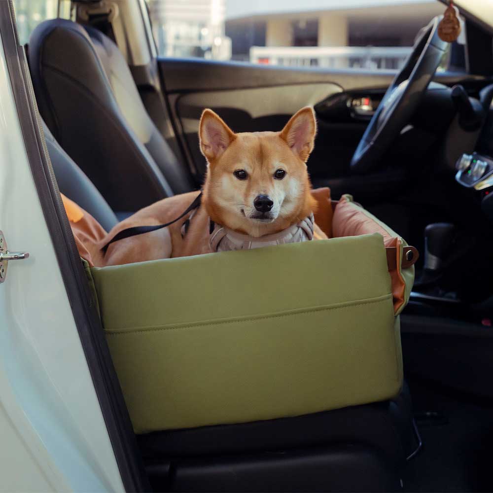 Elevated Faux Leather Deluxe Dog Car Seat Booster Bed - Urban Voyager