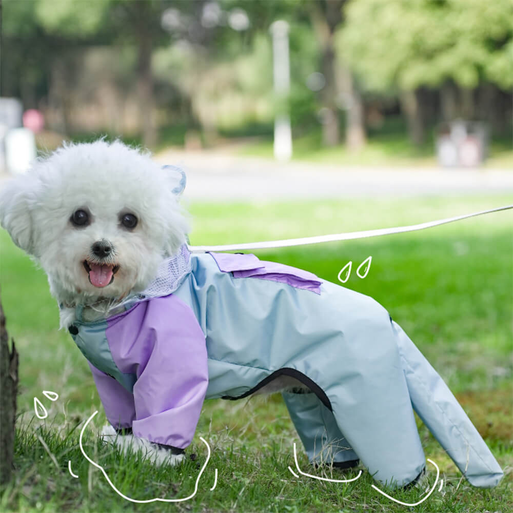 Manteau imperméable à capuche réfléchissant pour chien, couverture complète, imperméable, toutes saisons