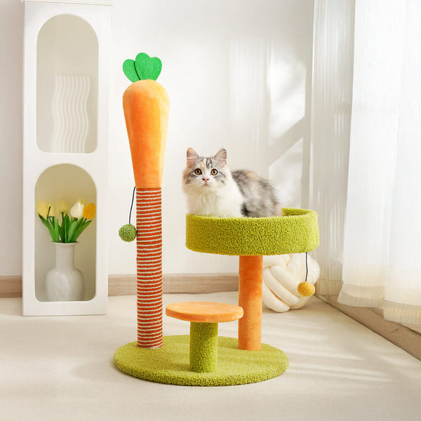 Plataforma de doble capa resistente a las zanahorias Sisal Small Cat Árbol