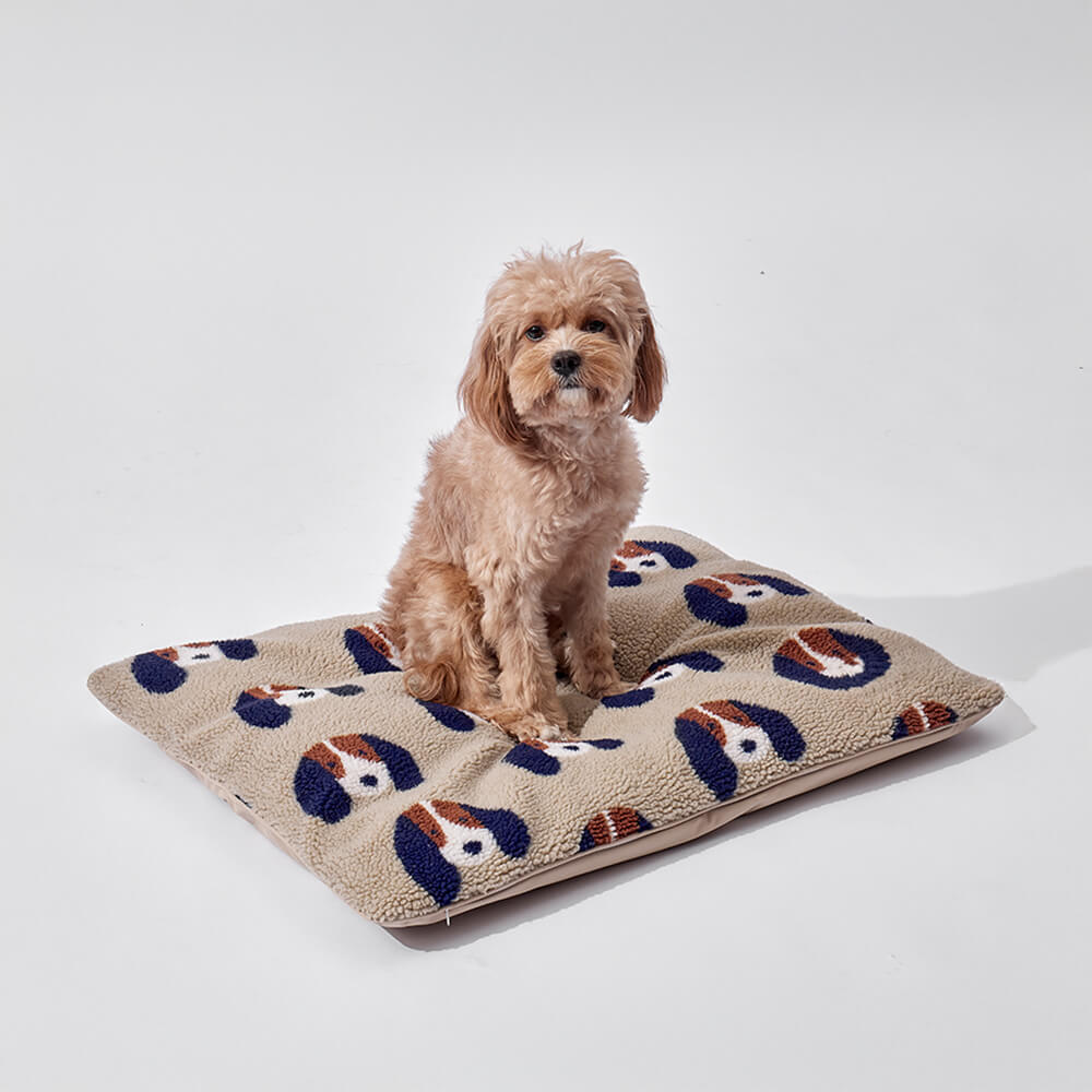 Tapis pour chien et chat en nylon imperméable double face confortable cerise