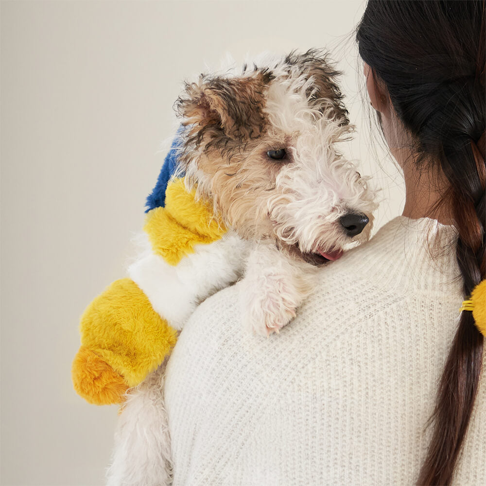 Colorblock Soft Plush Durable Dog & Cat Scarf Collar