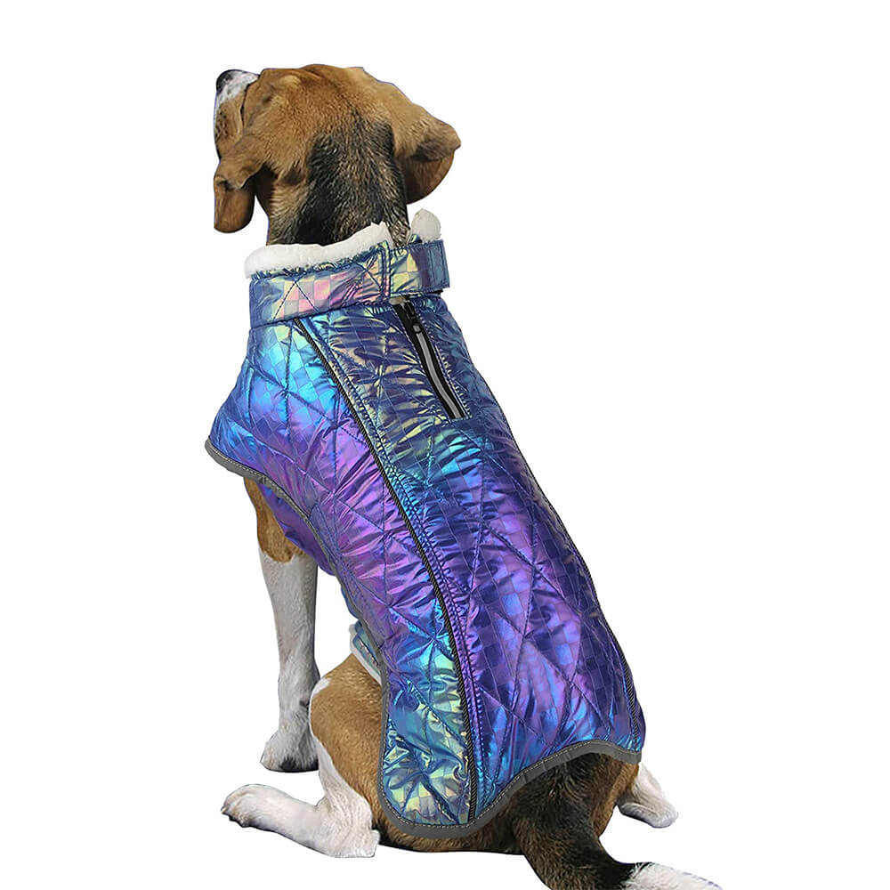 Veste chaude réfléchissante imperméable colorée éblouissante pour chien