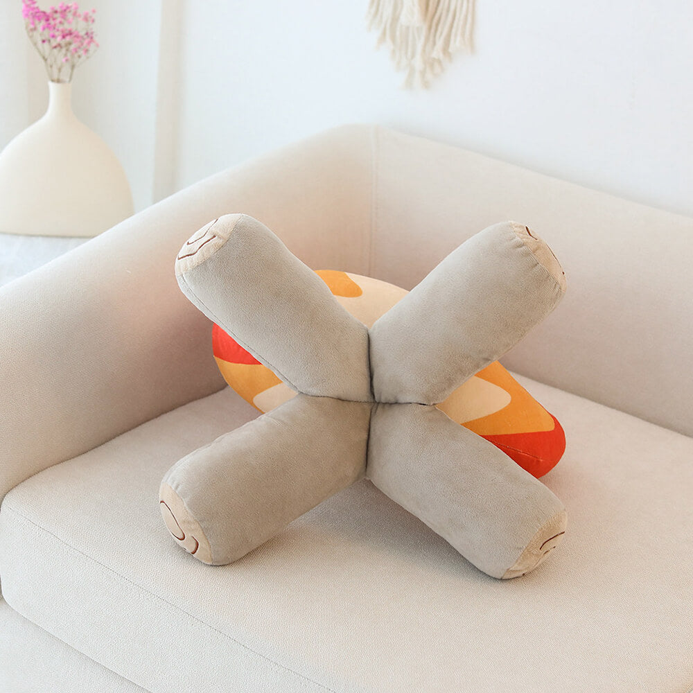 Flame Shape Plush Cozy Decorative Accent Sofa Pillow