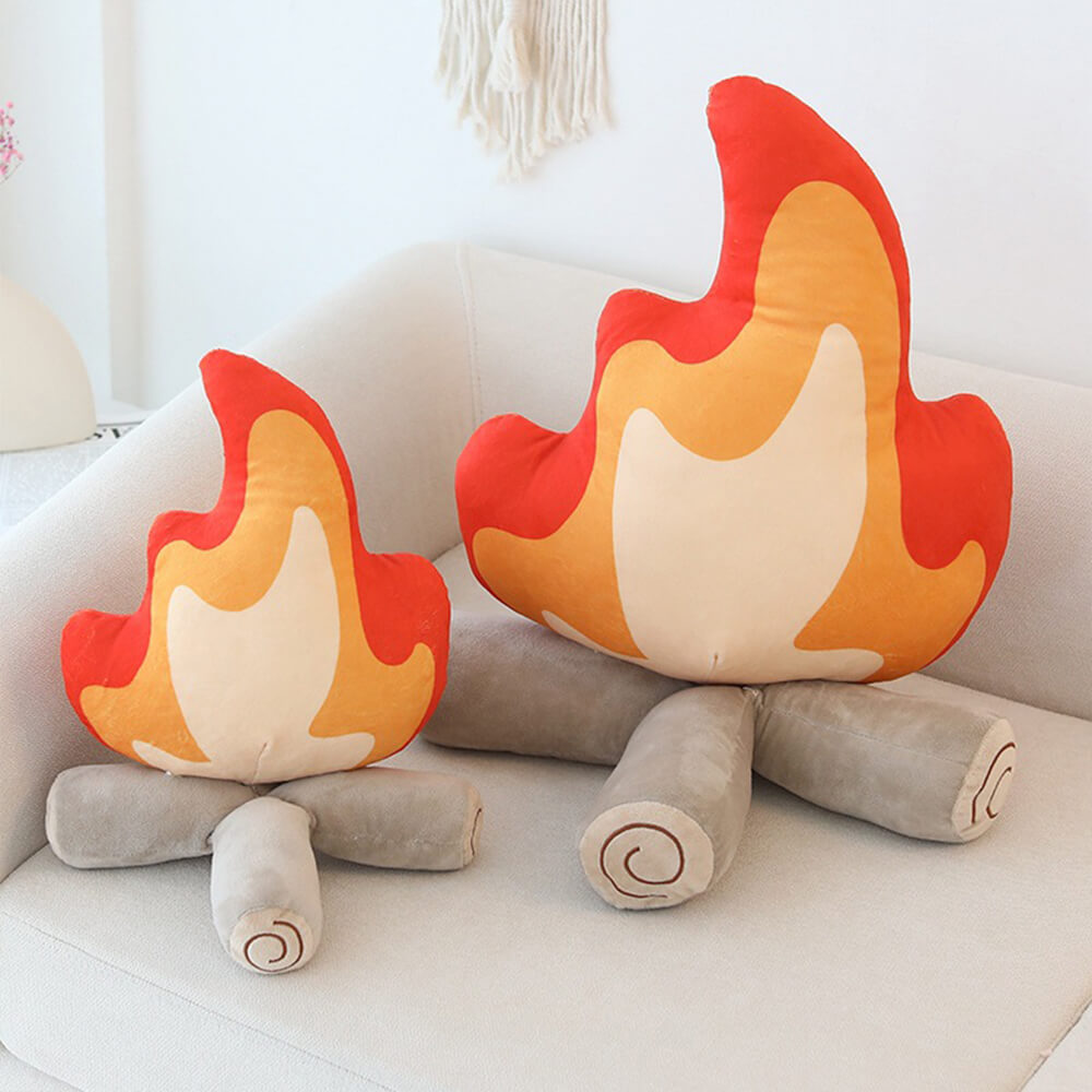 Flame Shape Plush Cozy Decorative Accent Sofa Pillow