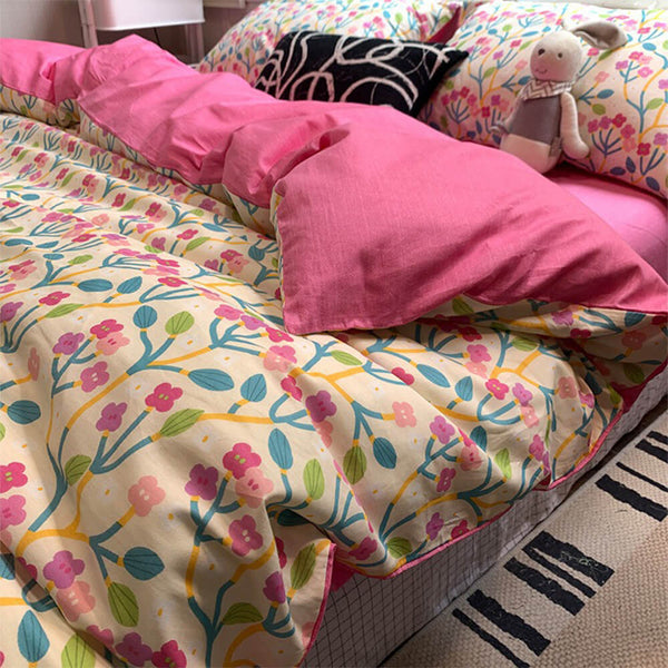 Estampado floral algodón transpirable algodón sábana de cama de verano