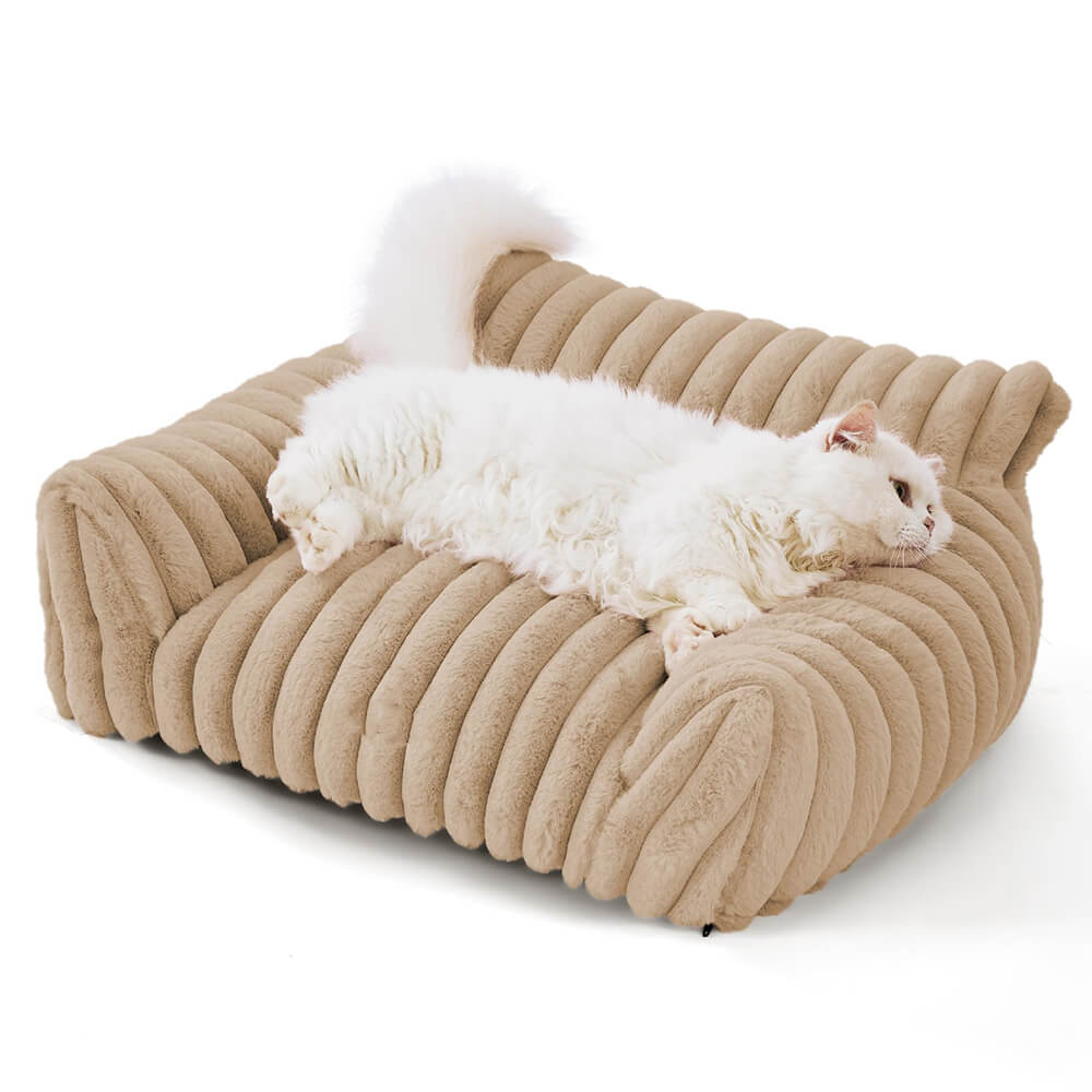 Lit moelleux luxueux en fausse fourrure de lapin pour chien et chat