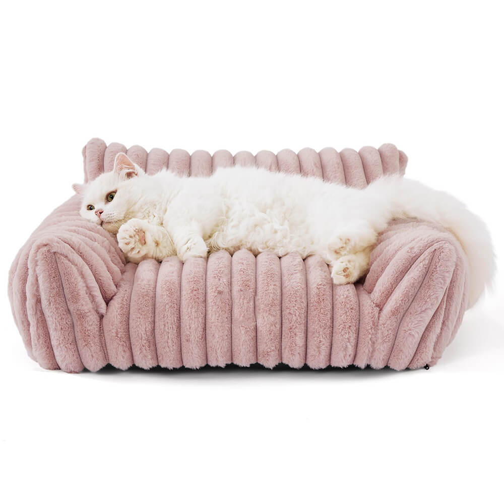 Lit moelleux luxueux en fausse fourrure de lapin pour chien et chat