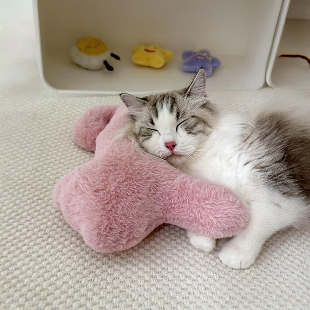 Flauschiges, weiches Schlafstützkissen im nordischen Stil in Katzenform