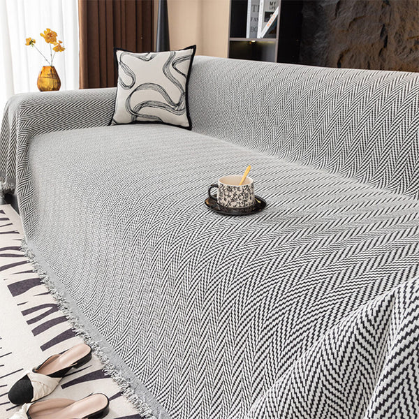 Cubierta de sofá de cobertura completa de Chenille de Herringbone Premium
