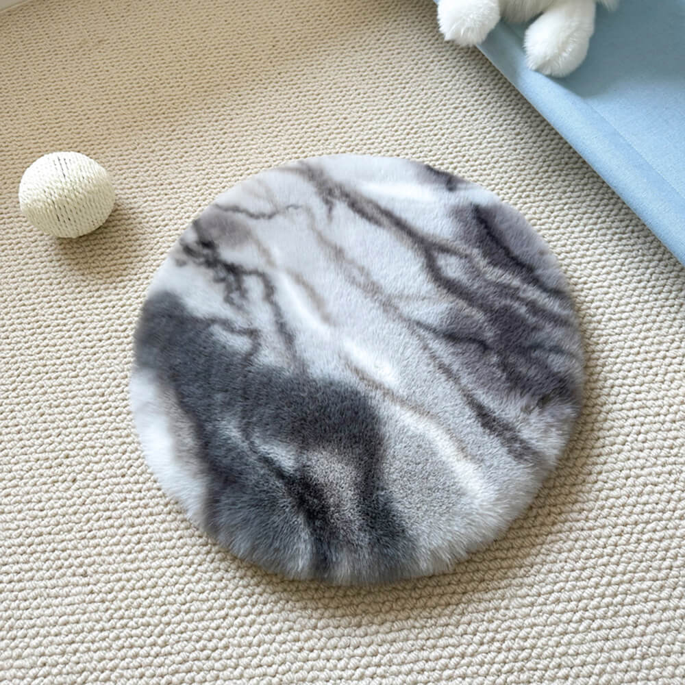 Round Ultra Soft Faux Rabbit Fur Warm Dog & Cat Mat