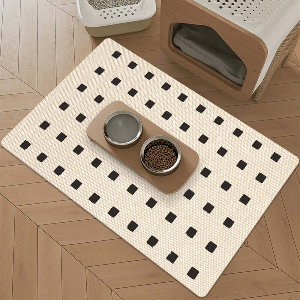 Simple Geometric Diatomite Backing Absorbent Pet Feeding Mat