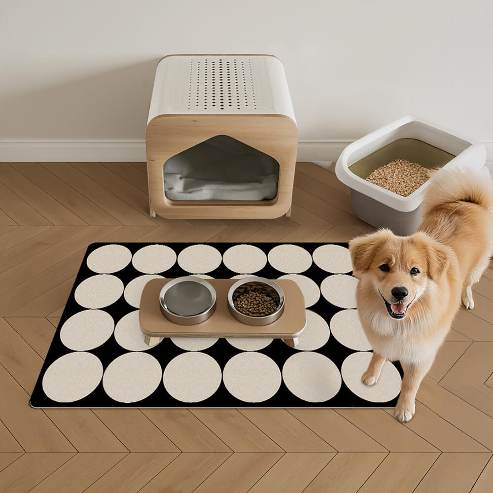 Simple Geometric Diatomite Backing Absorbent Pet Feeding Mat