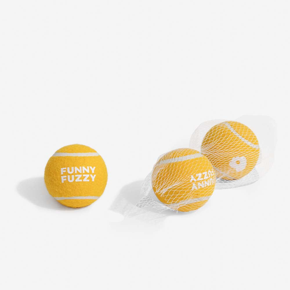 FUNNYFUZZY Tennis Ball Dog Toy - Squeaky & Bounce