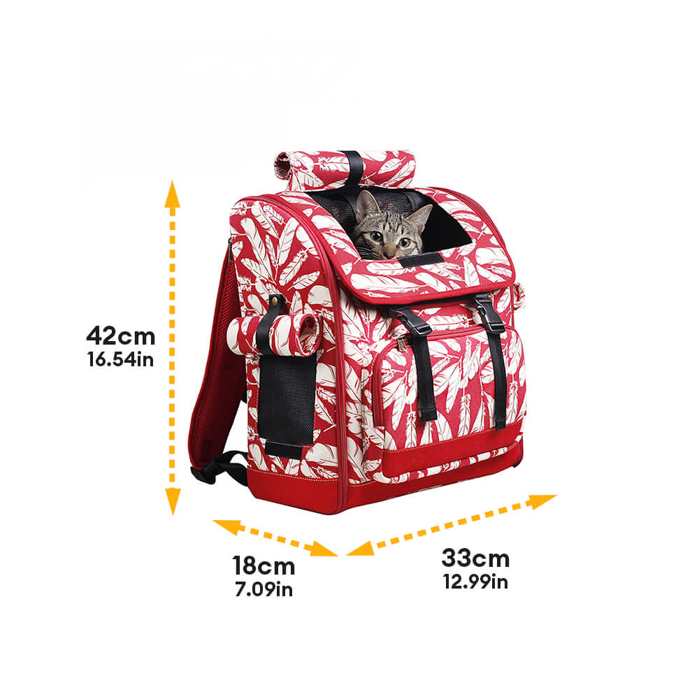 Trendy Hawaiian Print Portable and Comfortable Pet Travel Cat Backpack