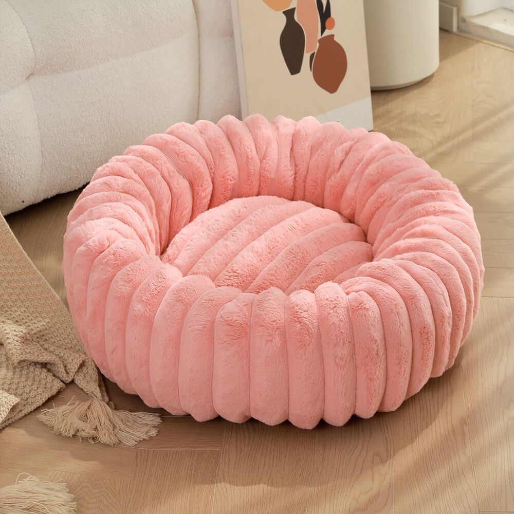 Lit rond en peluche ultra doux pour chien et chat