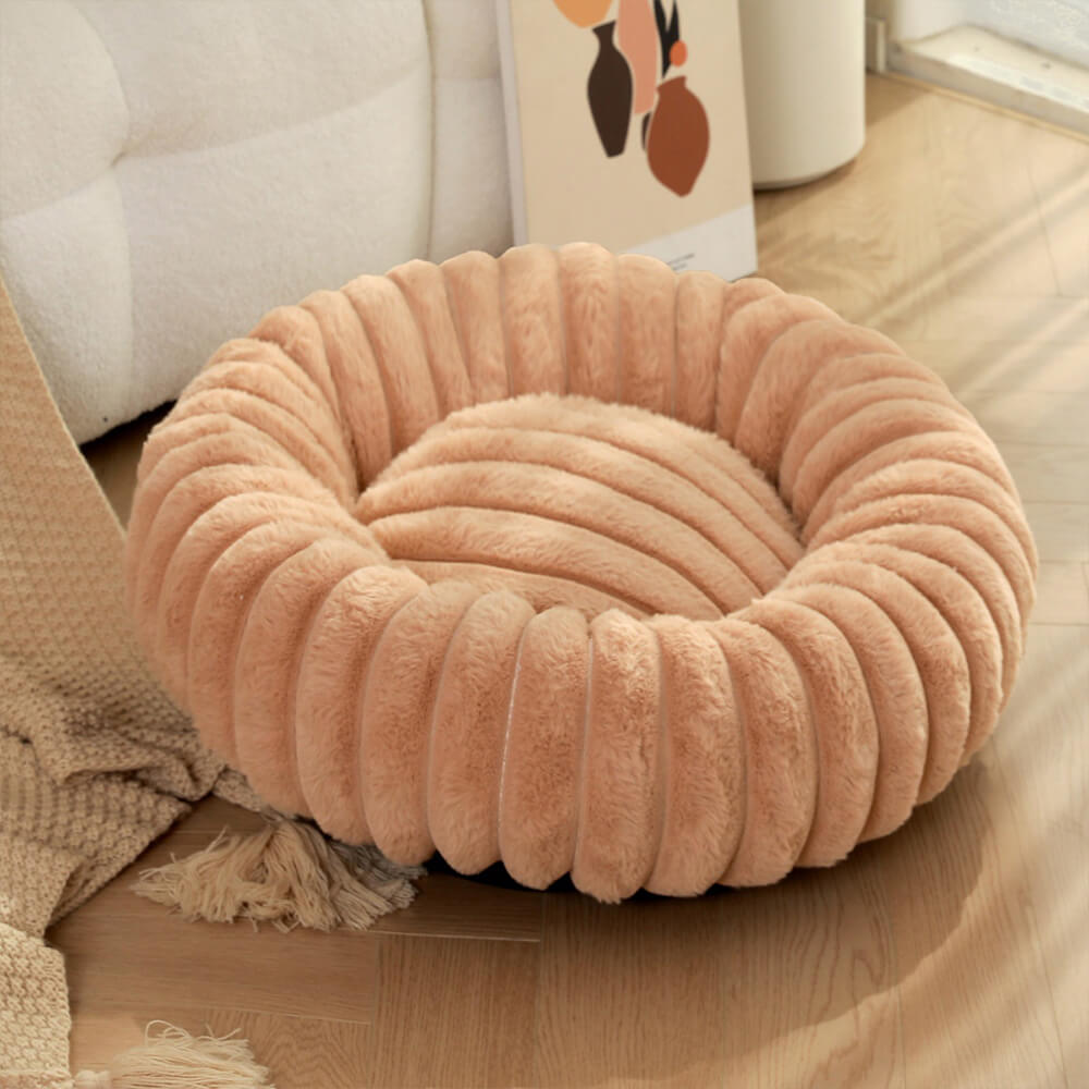 Lit rond en peluche ultra doux pour chien et chat