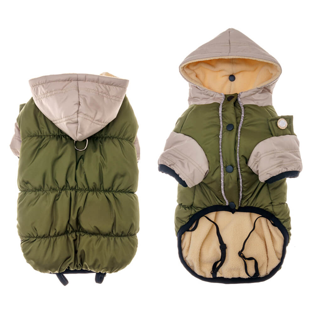 Veste à capuche pour chien, imperméable et coupe-vent, coupe chaude et ajustable