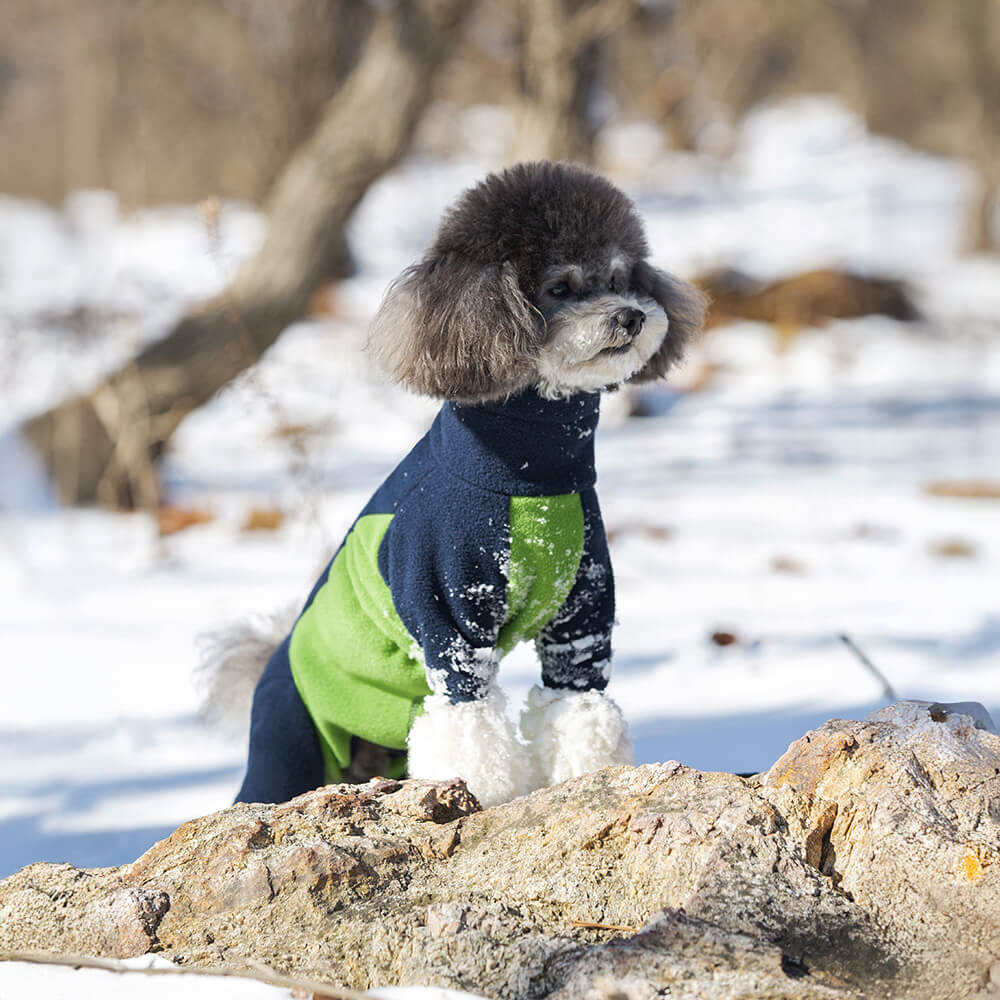 Windproof Polar Fleece Full-Body Warmth Turtleneck Dog Jumpsuit