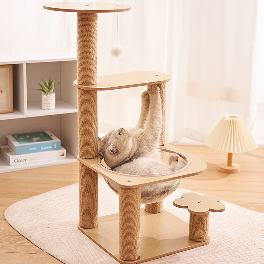 Five-Tier Cat Tree with Space Capsule and Wear-Resistant Scratching Posts