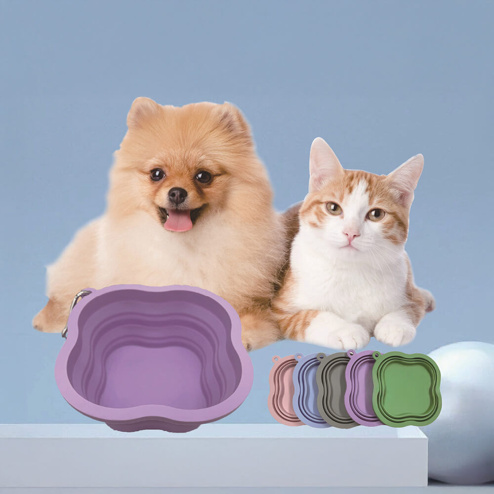 Travel Silicone Non-Toxic Portable Collapsible Dog Water Bowl