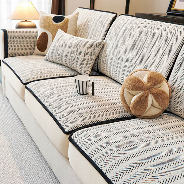 Copertura classica di divano di Chenille tratto tratto retrò - protezione completa con design elegante